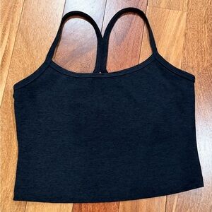 Beyond Yoga Spacedye Slim Racerback Crop Tank Darkest Night black EUC Small
